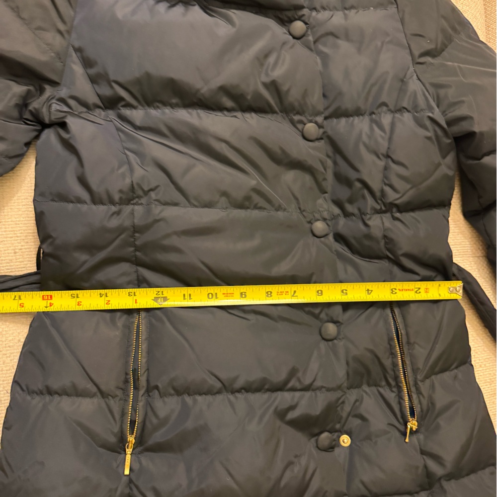 Made in Japan Luxury Navy Puffer Down Coat with Belt - Italian Fabric - Size XS - Picture 11 of 11